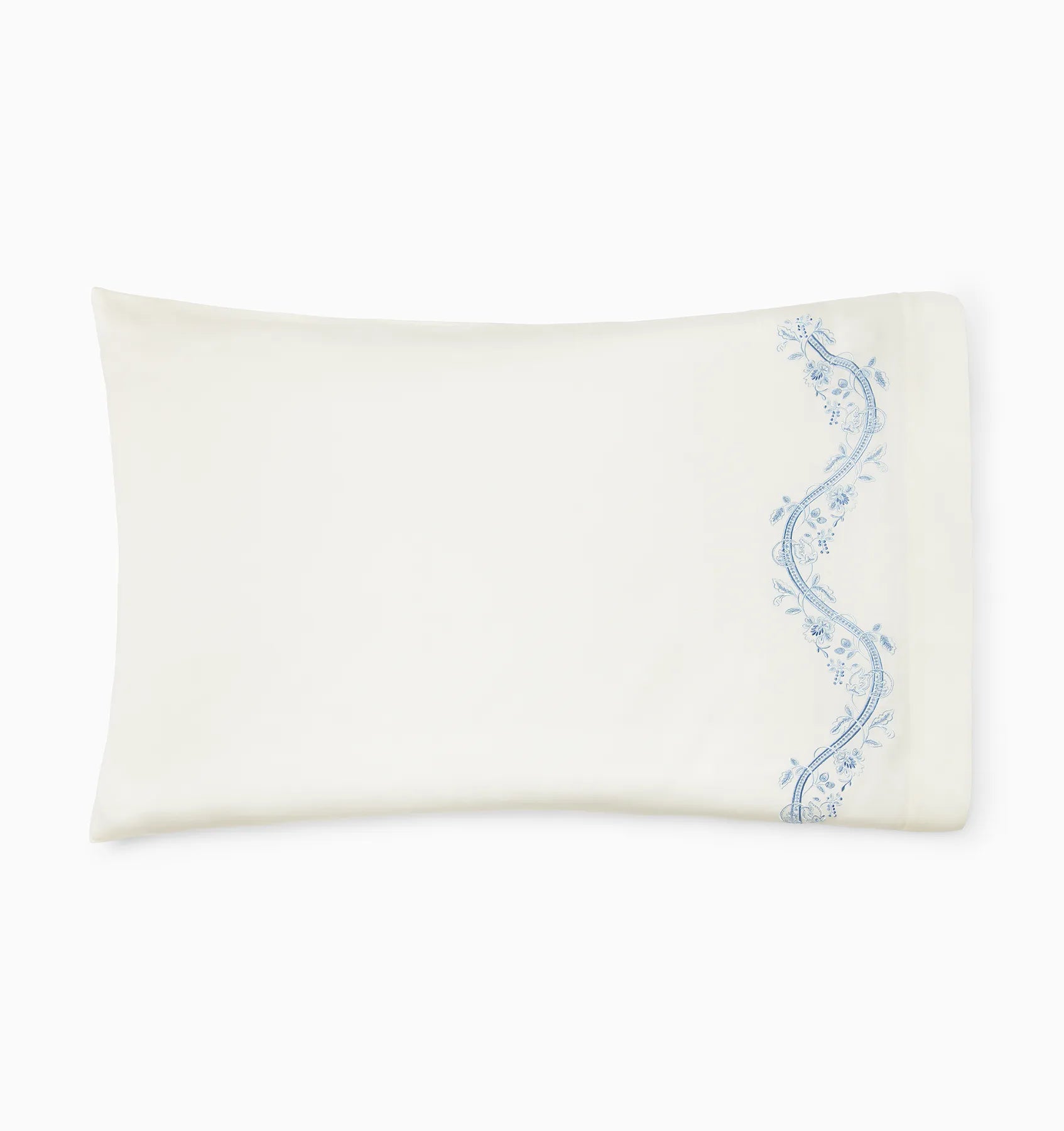 Isabella ivory/sea pillowcase