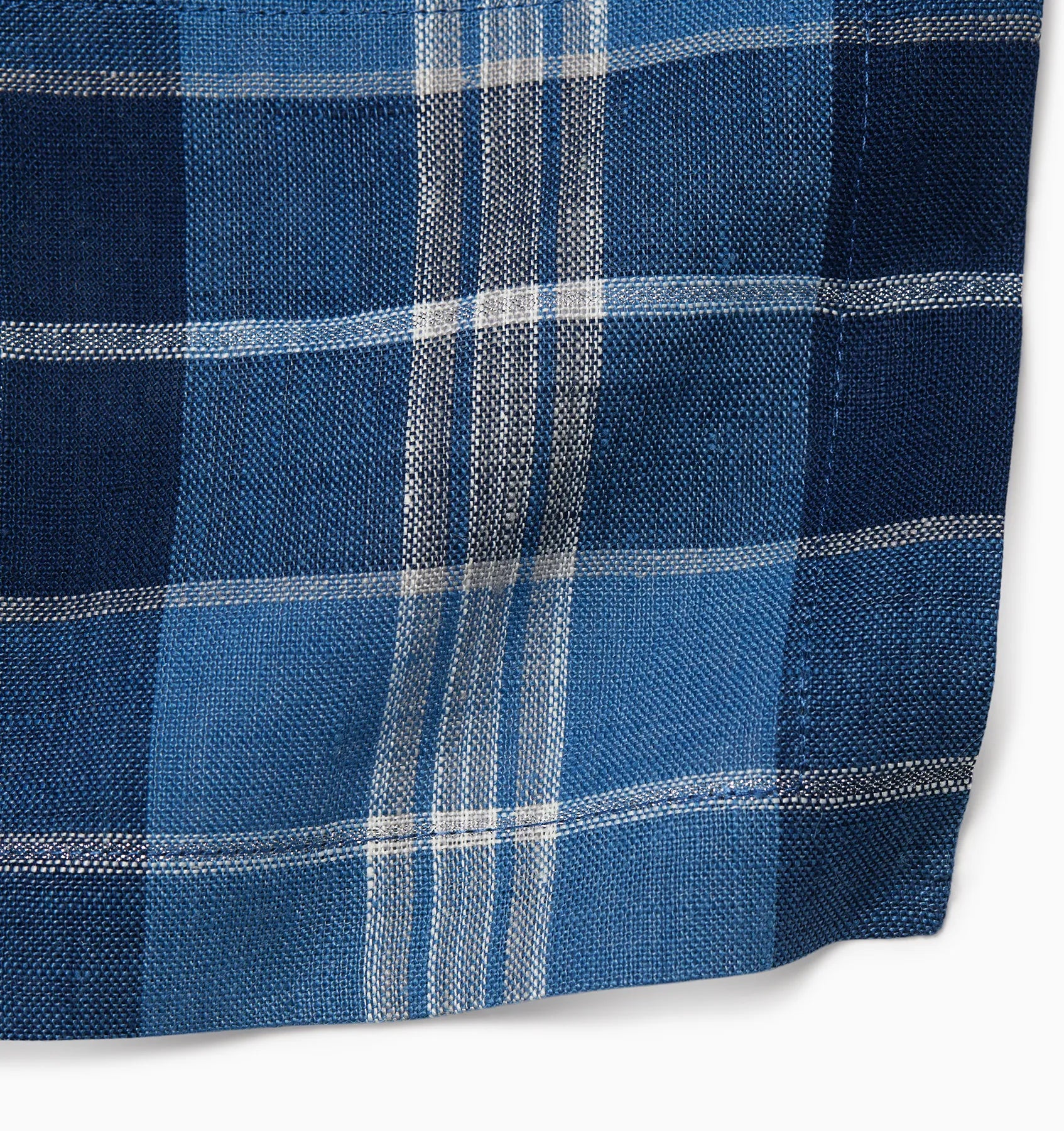 Masseria table linens in Cadet/Navy close up corner details
