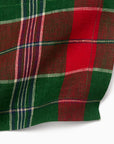 Masseria Emerald/Red table linens corner details