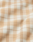 Masseria table linens close up texture  in almond/oyster stacked