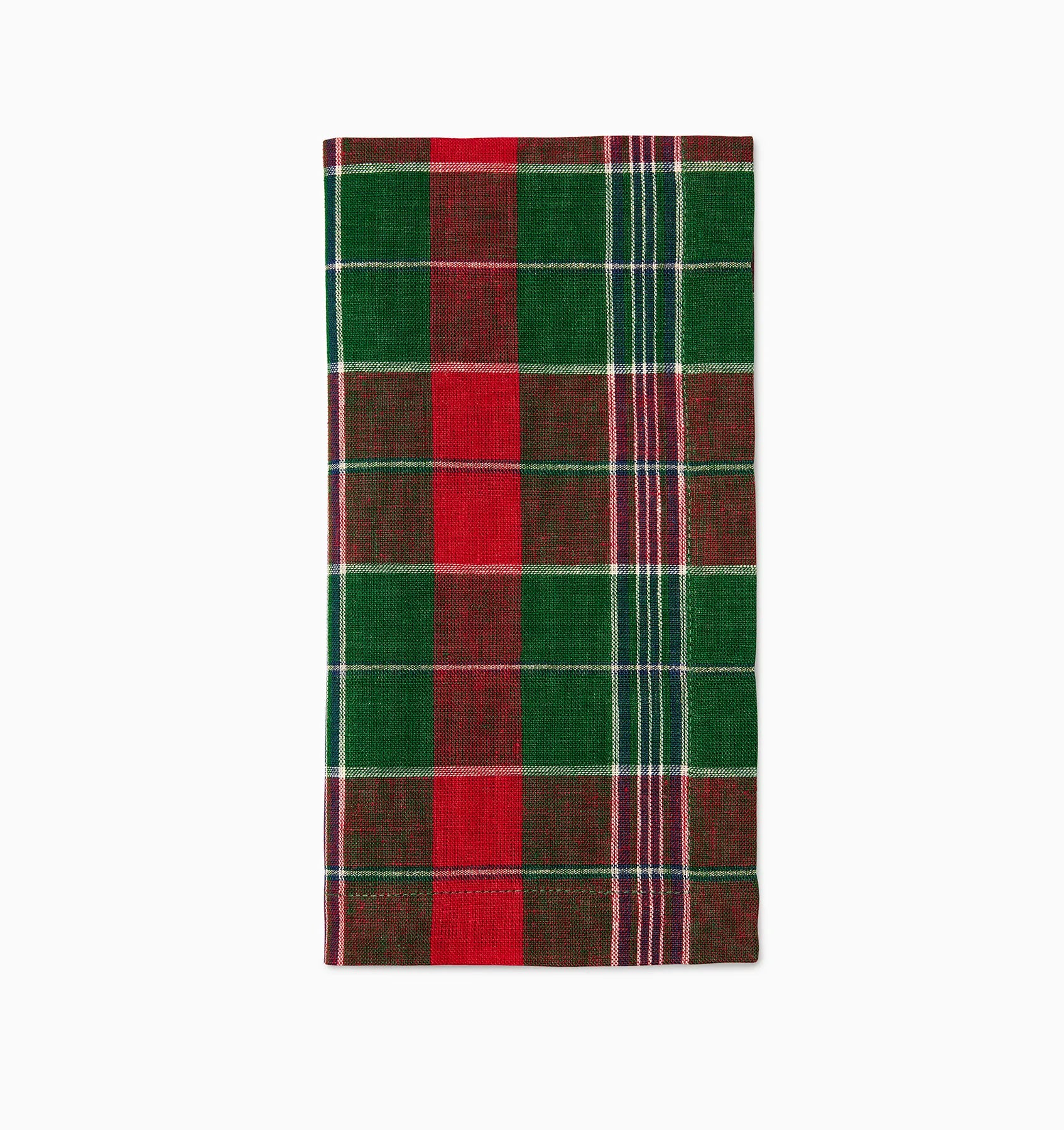 Masseria emerald/red dinner napkin  folded