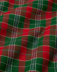 Masseria table linens close up texture  in Emerald/Red 