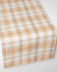 Almond/oyster Masseria table runner on white table