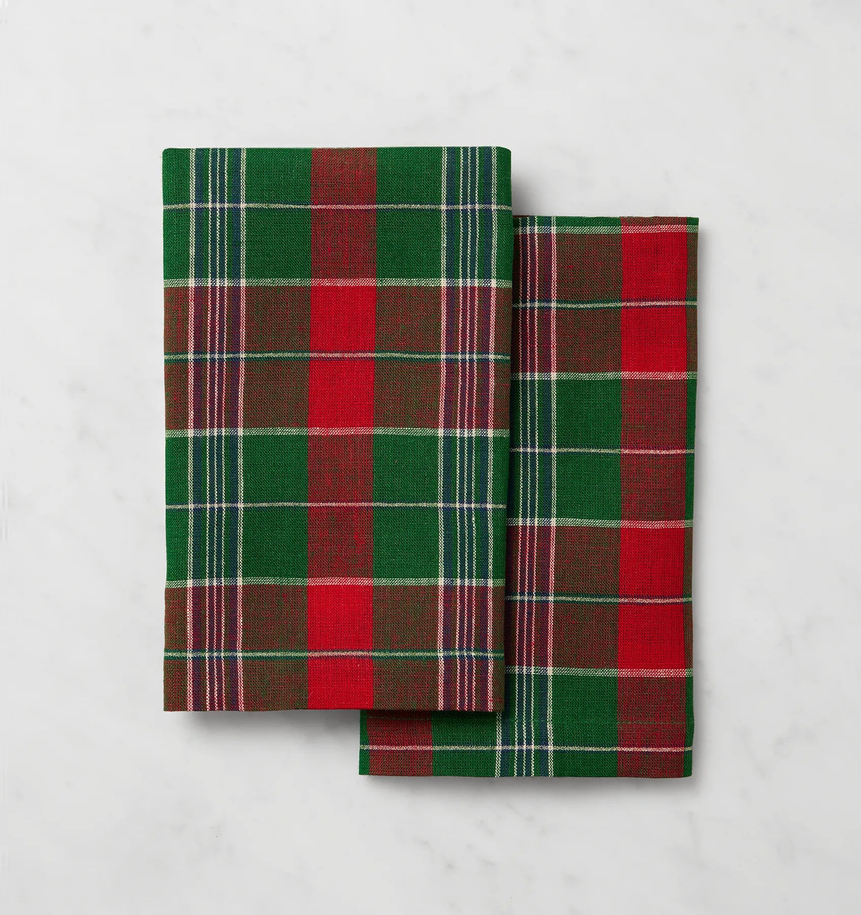 Masseria guest towels in emerald/red