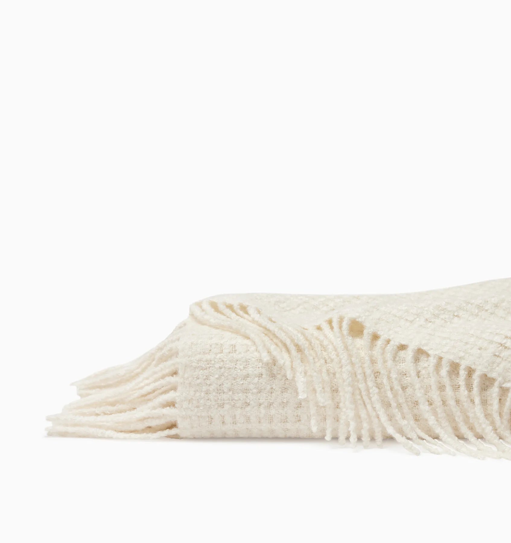 Terranova ivory white throw folded 