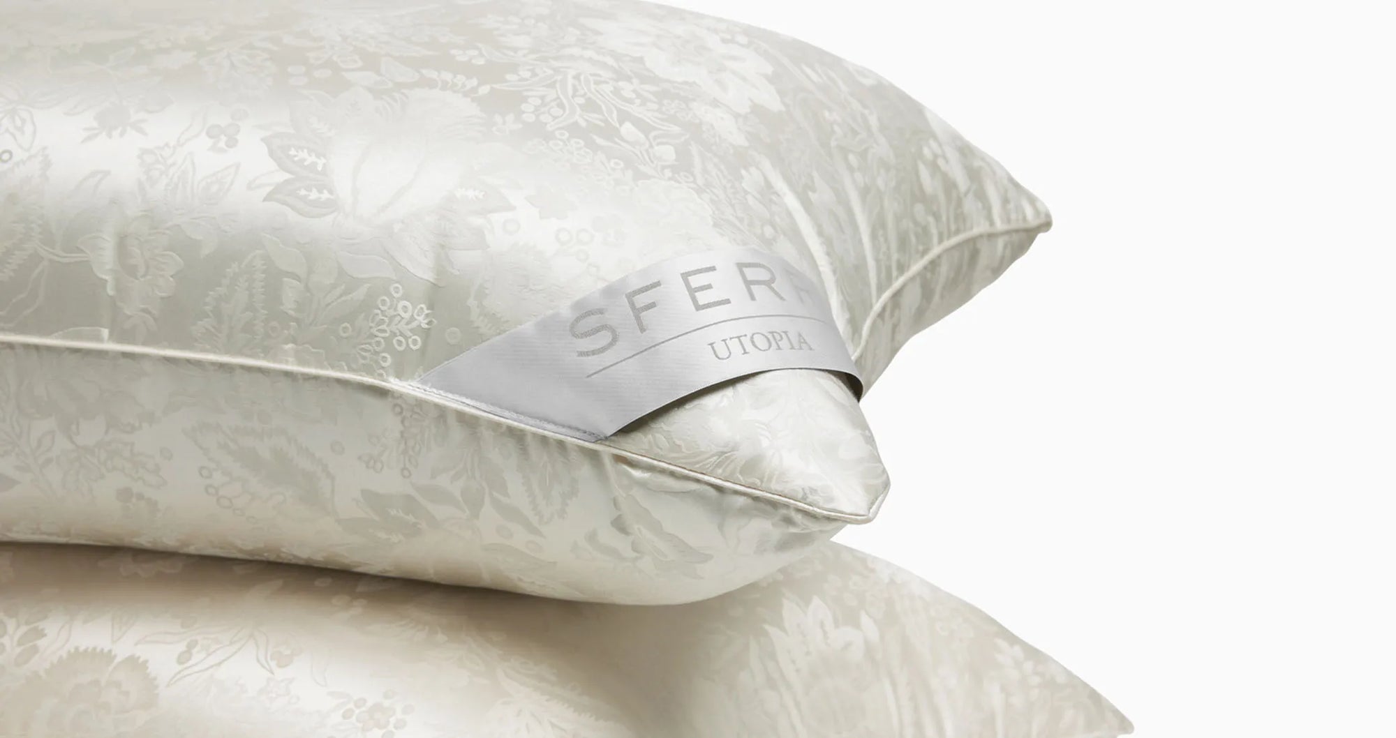 Utopia down pillows stacked
