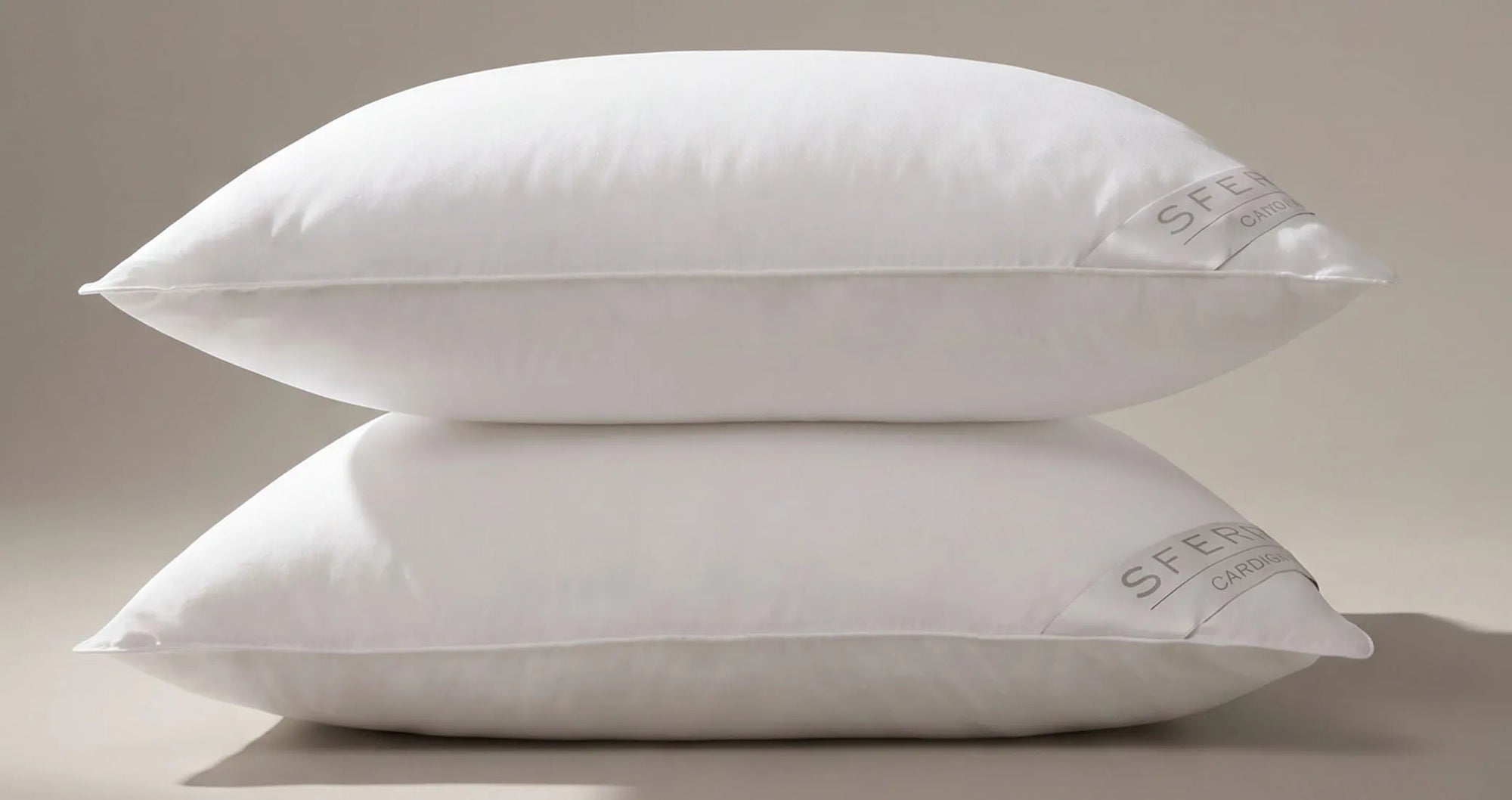 Cardigan Down Pillows stacked