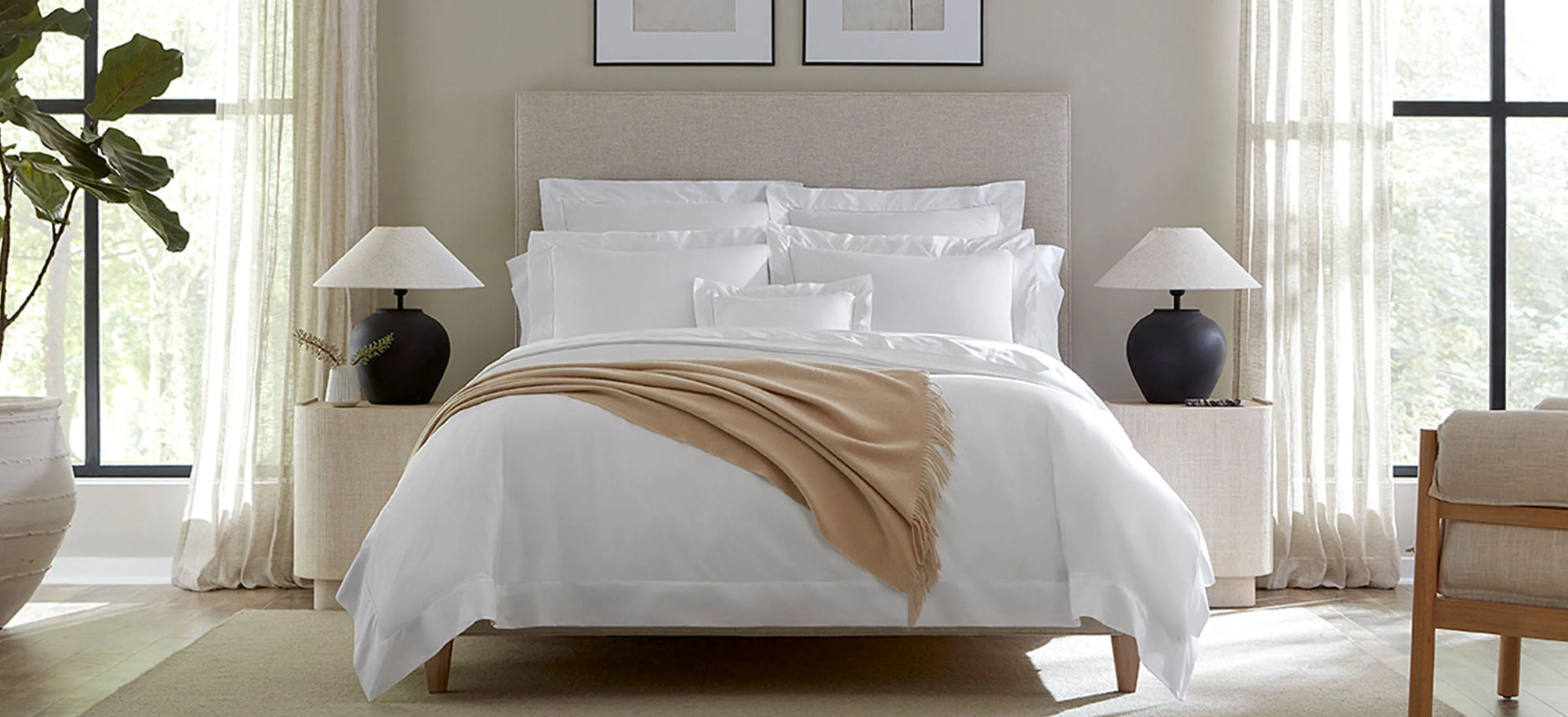 SFERRA Giza 45 Percale bed in white