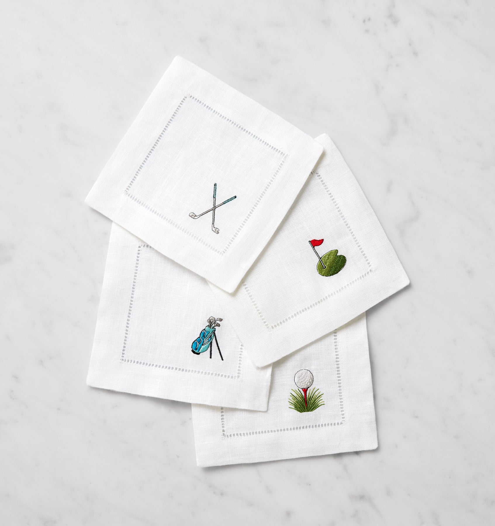 Golf inspired conversation cocktail napkins. 