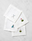 Golf inspired conversation cocktail napkins. 