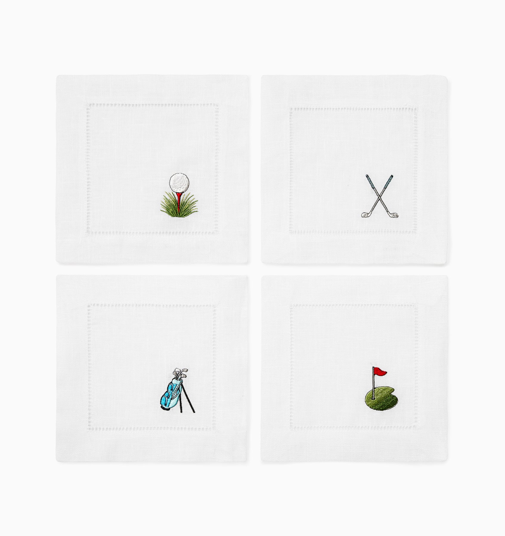 Golf cocktail napkins flat lay