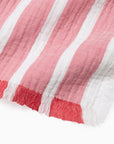 Merlata coral beach blanket corner close up