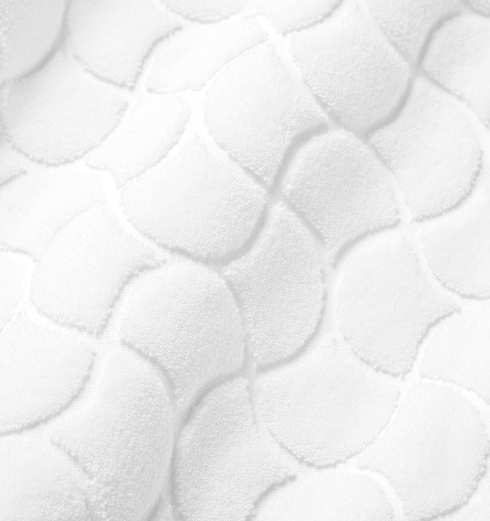 Close-up of textured white oasi tub mat fabric