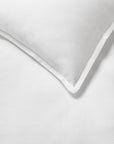 Close up of the Perrio white coverlet and sham