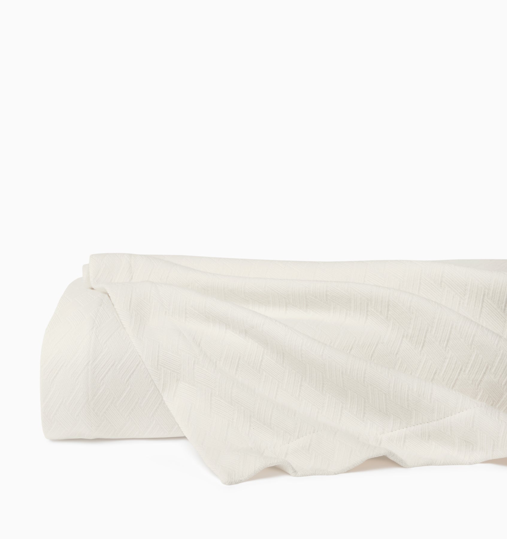 Spinato blanket in ivory folded
