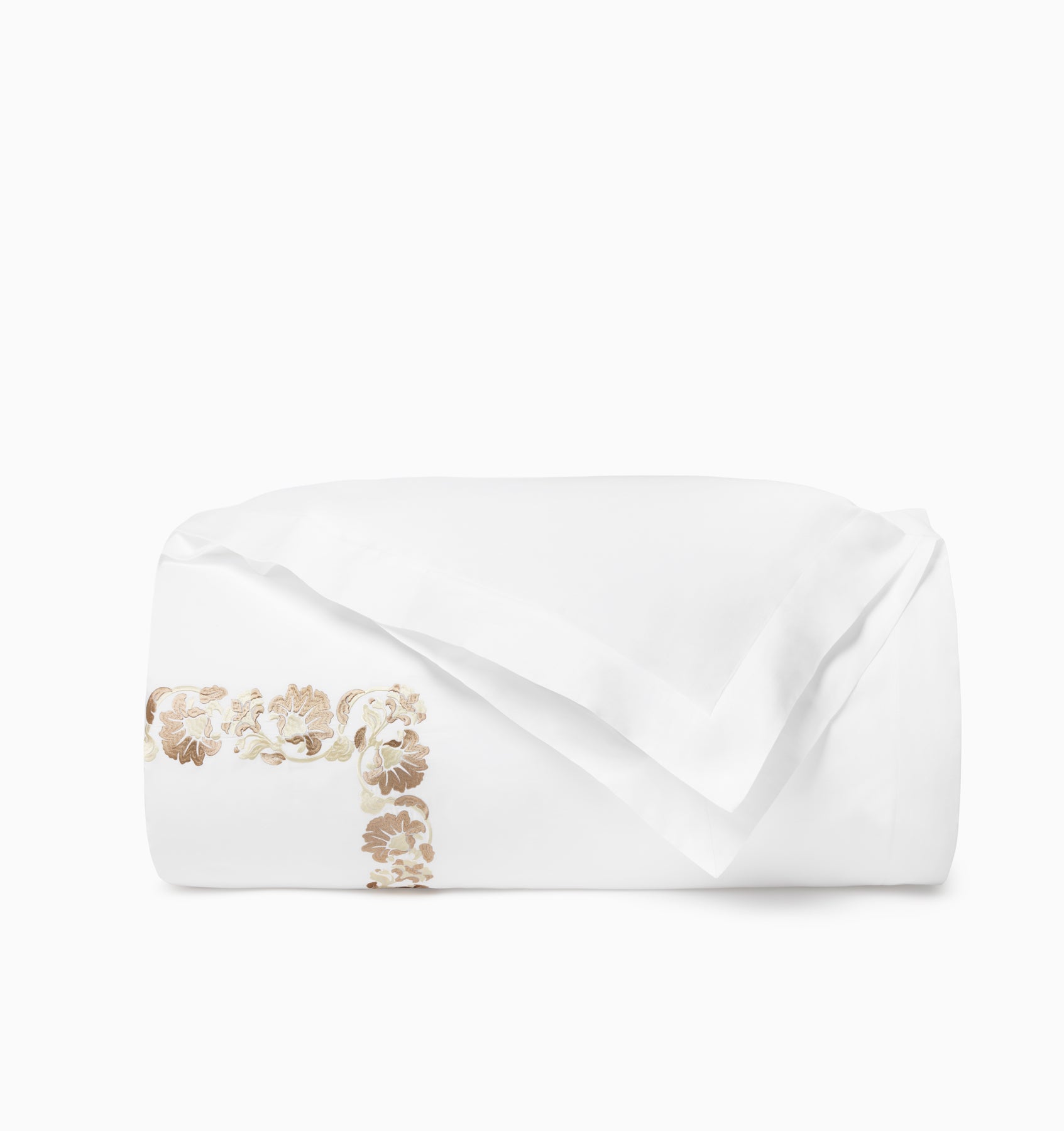 Tralicio white/sand duvet cover folded