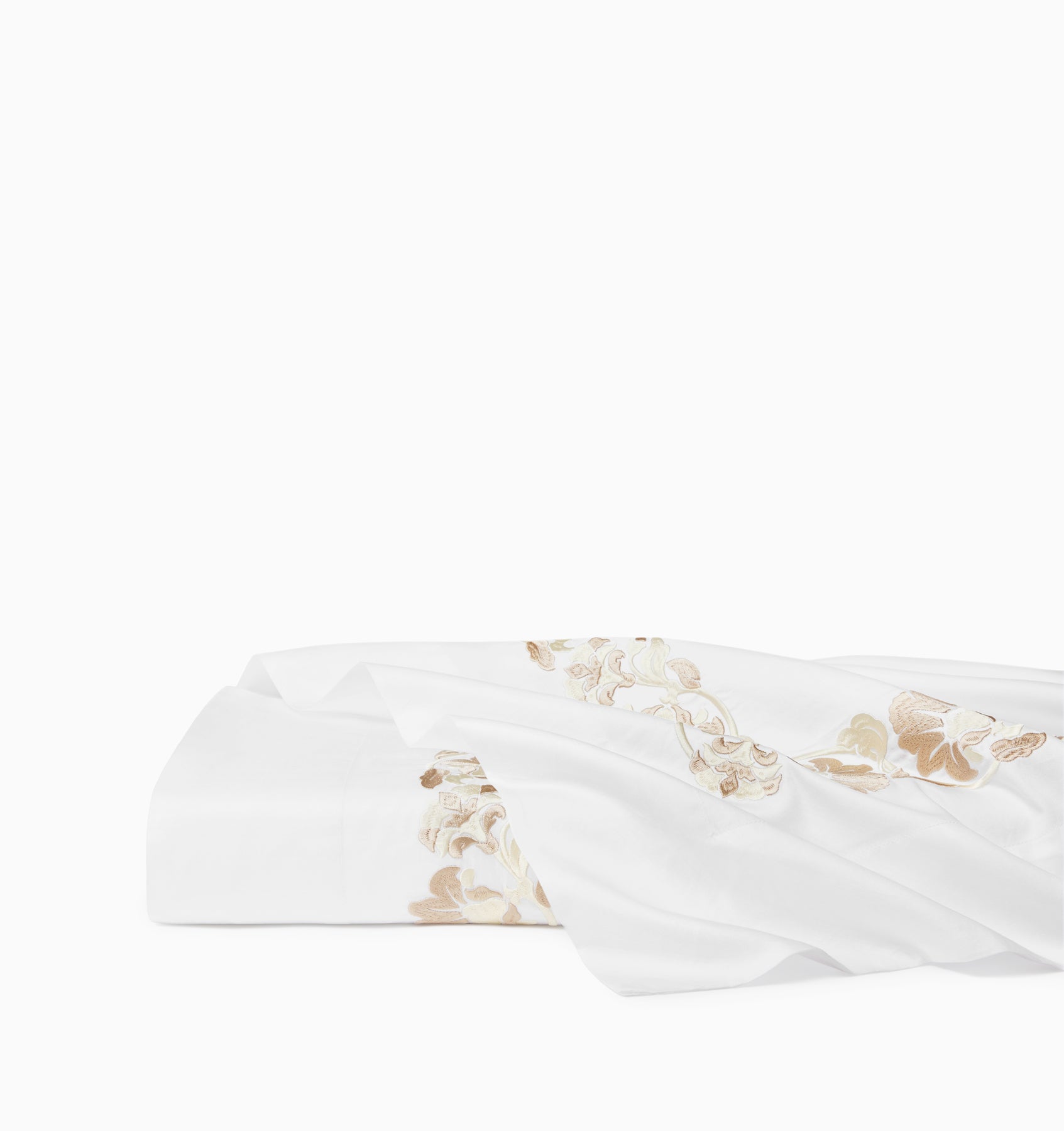 Tralcio flat sheet white/sand folded