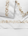 Tralico white/sand sham, pillowcase and flat sheet