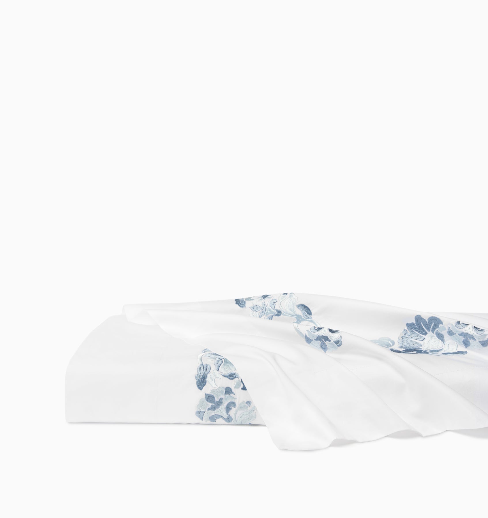 Tralcio flat sheet white/sea folded