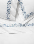 Tralico white/sea sham, pillowcase and flat sheet