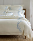 Isabella ivory/sea corner duvet cover