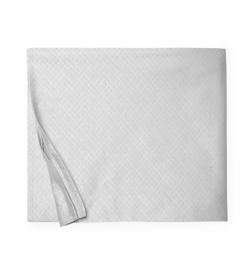 Silhouette image of a grey SFERRA Abriana Duvet Cover folded into a square.
