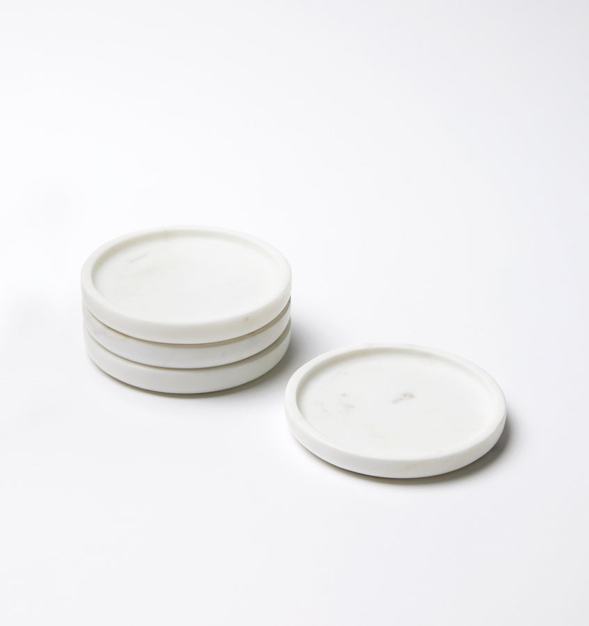 Calanna Coasters - White Marble Coasters | SFERRA