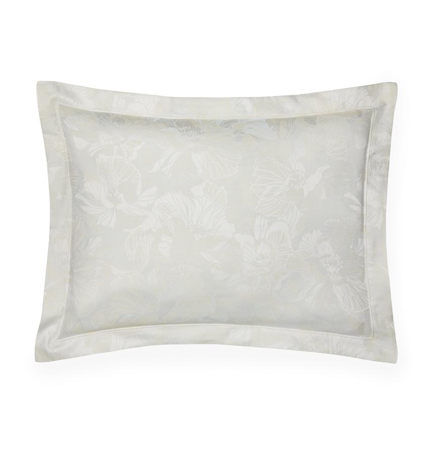 A SFERRA Fiore Sham with a floral jacquard pattern against a white background.