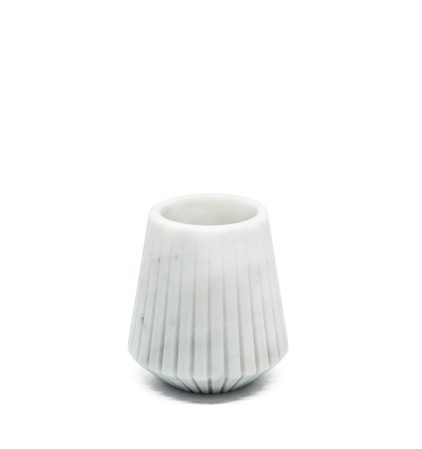 Fiammetta V Italian Marble Luni Bedside Vase