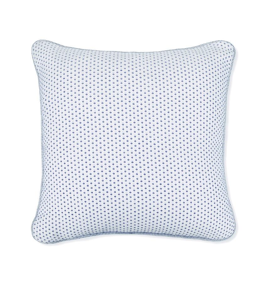 SFERRA Cordo Decorative Pillow, pure cotton interwoven with colored cotton chenille yarns that define a tiny diamond-star motif.