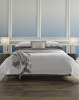 Giotto Sateen Duvet Cover has luminous sheen and luxe drape mark it as a bedding of the finest quality.