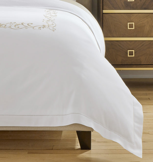 The SFERRA Griante Duvet Cover features elevated ornamental detailing on long staple cotton percale.