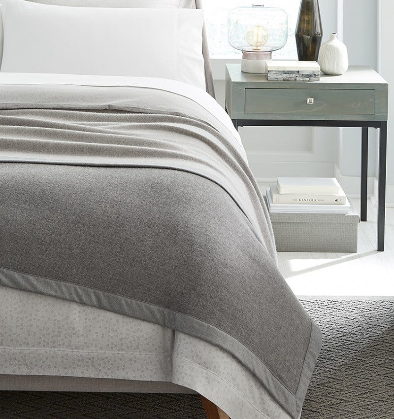 The SFERRA Nerino Blanket, a menswear-inspired Superfine Merino wool blanket.